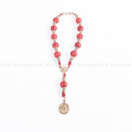 Red Howlite – Golden Hematite - Saint Christopher