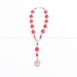 Red howlite – Silver Hematite - Saint Christopher