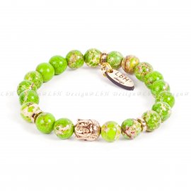 ZÖLD TENGERI ÜLEDÉK JÁSPIS - BUDDHA ARANY